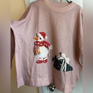 🔴Festive Sweater with Santa Duck and Tree Design new in bag